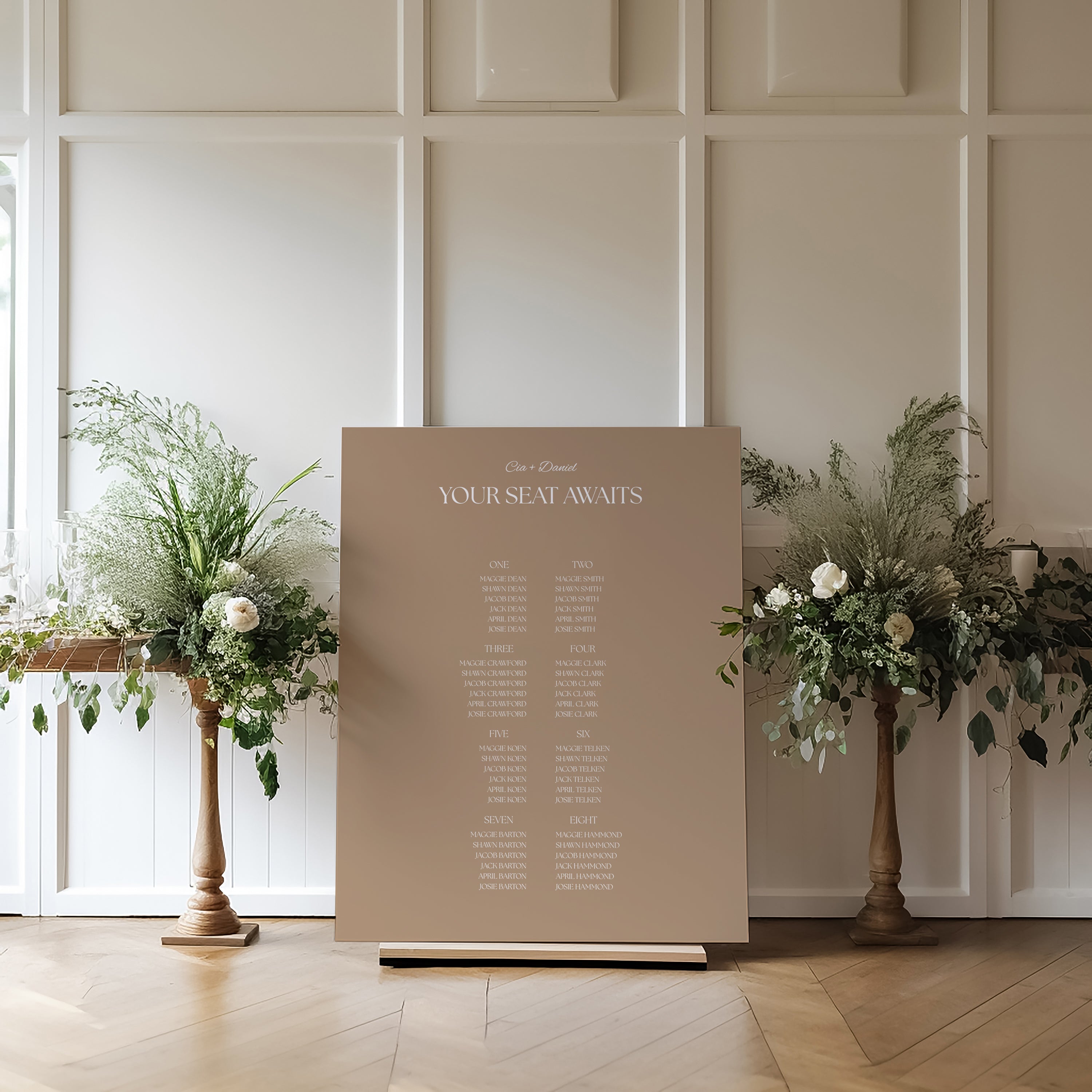 The Seasons Acrylic Seating Chart