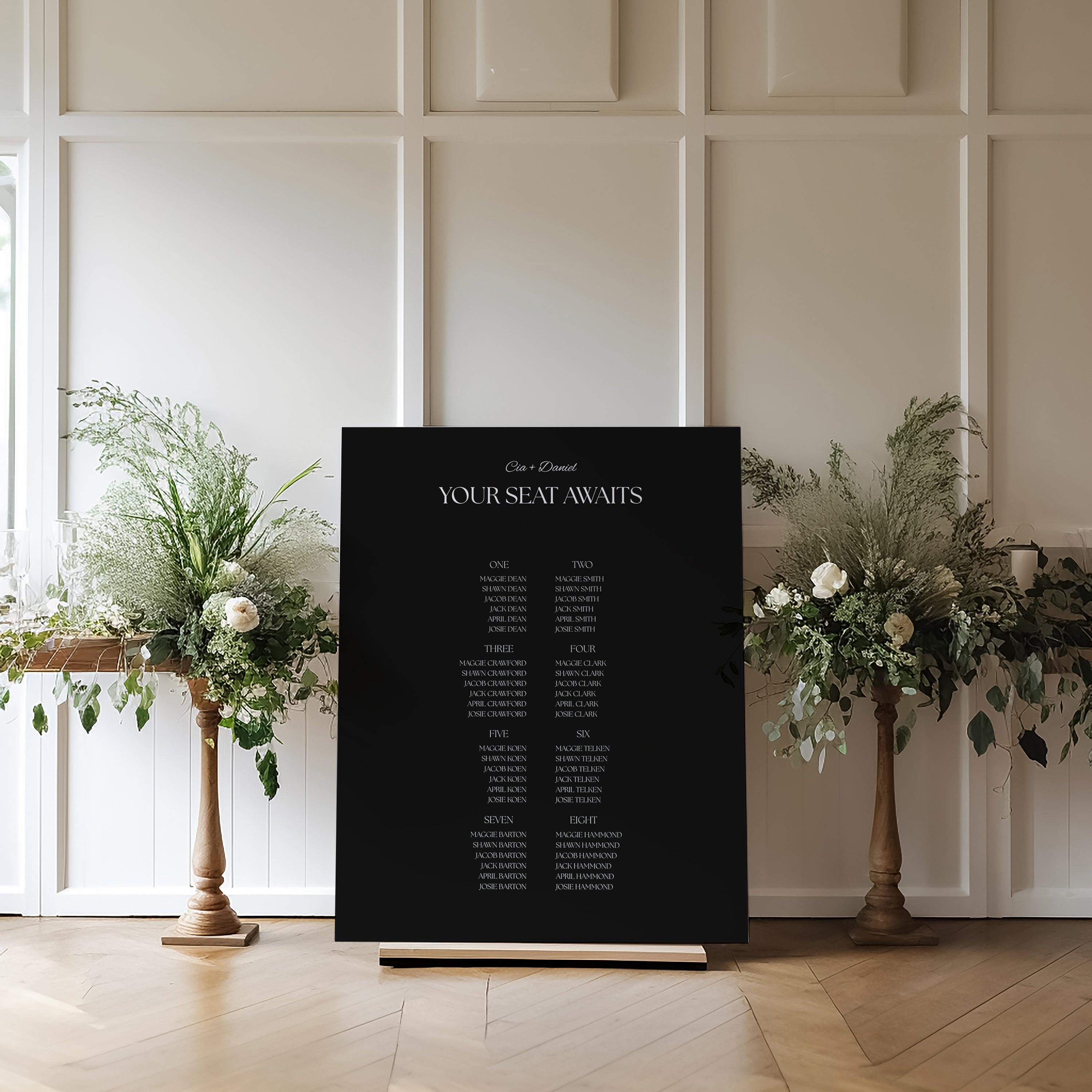 The Seasons Acrylic Seating Chart