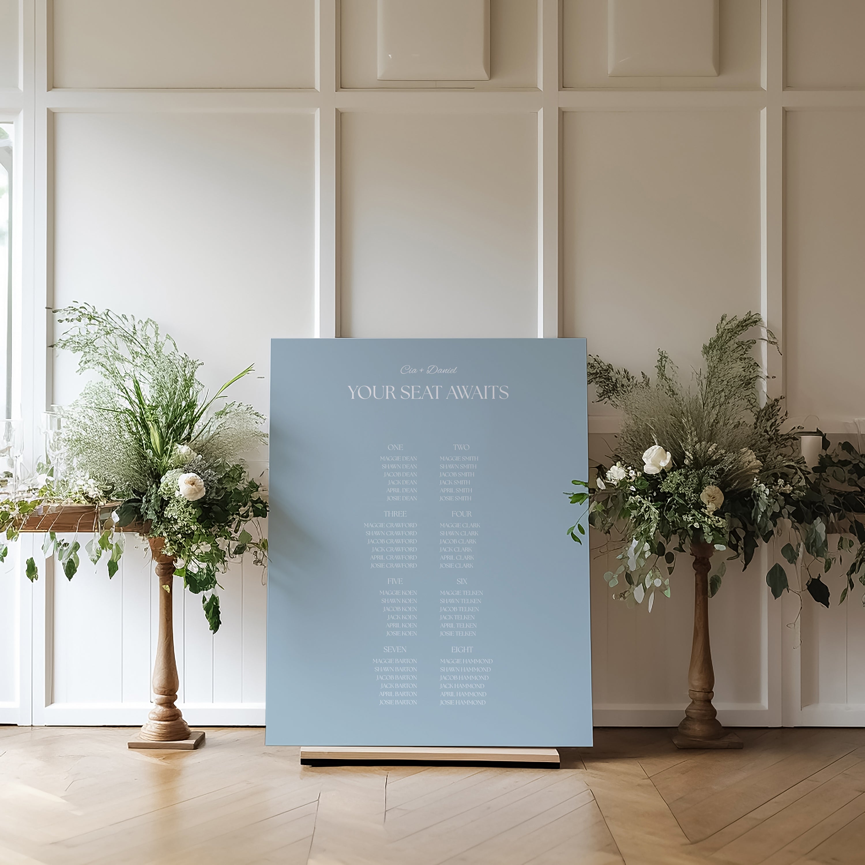 The Seasons Acrylic Seating Chart