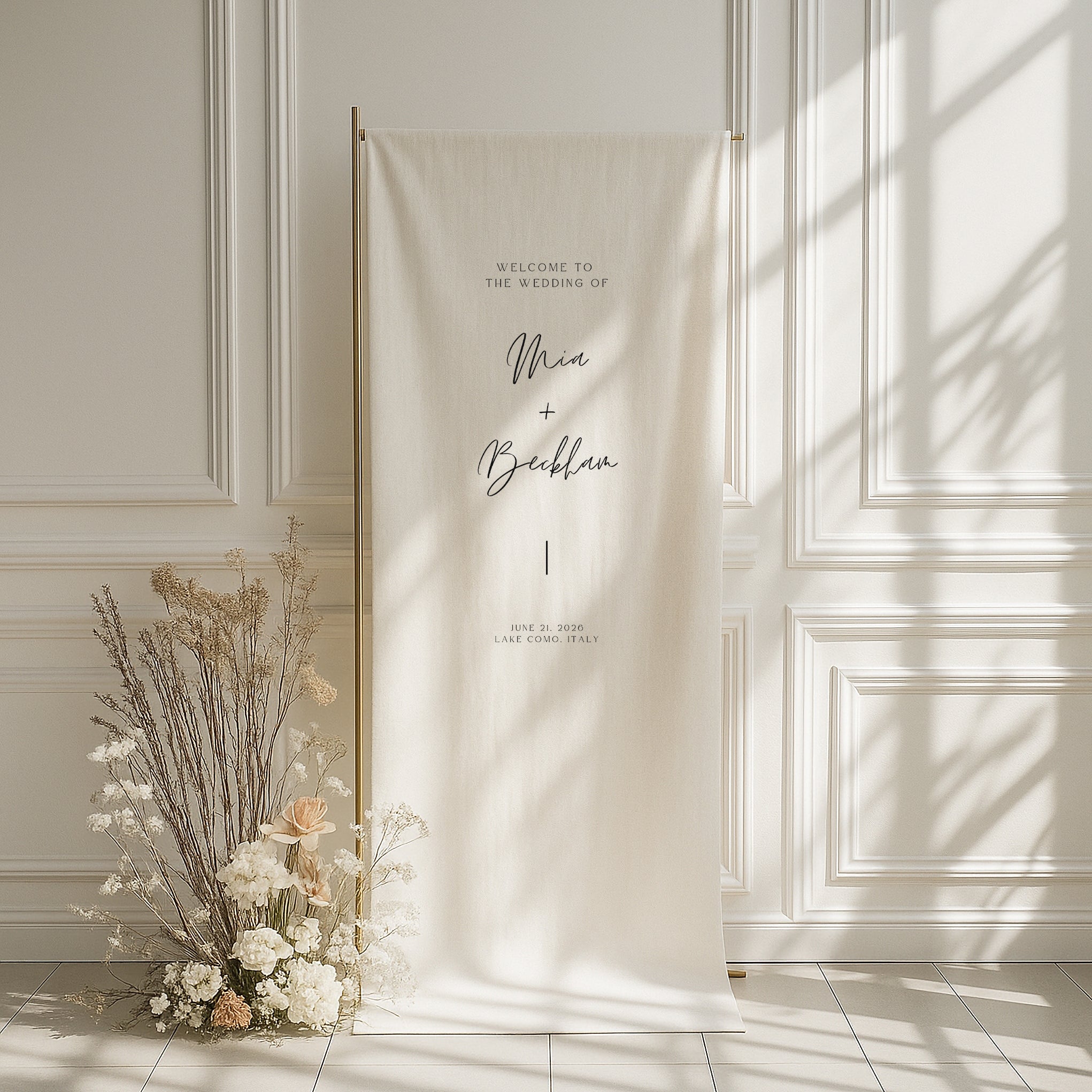 Emitha Linen Welcome Sign