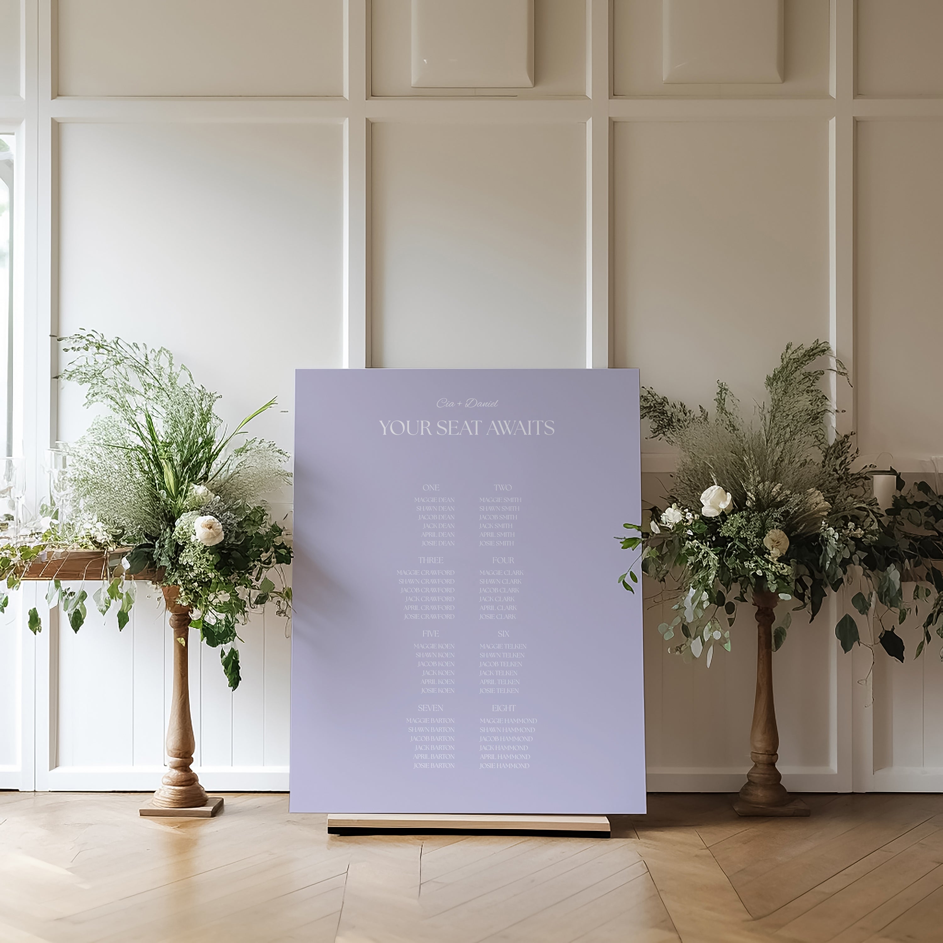 The Seasons Acrylic Seating Chart