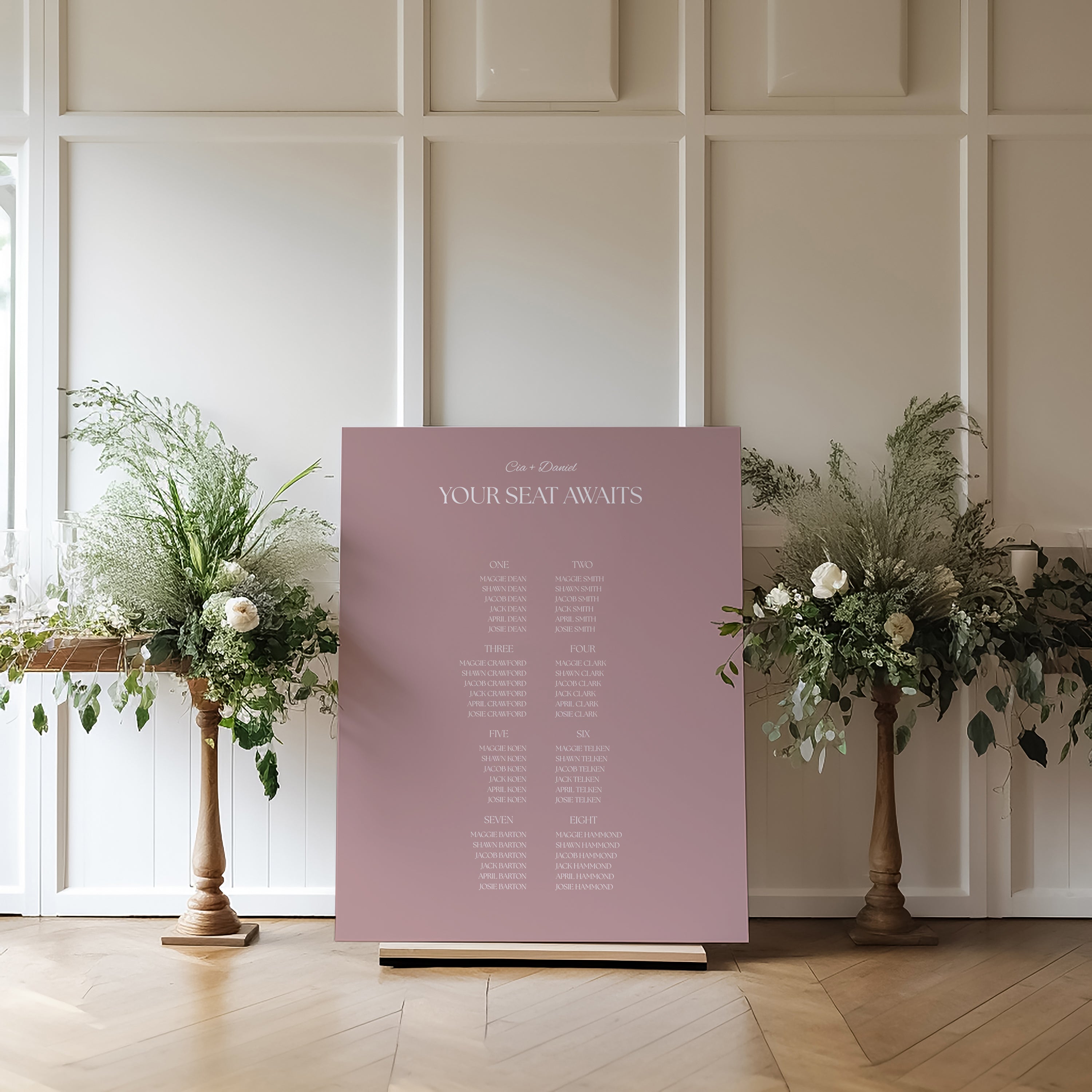 The Seasons Acrylic Seating Chart