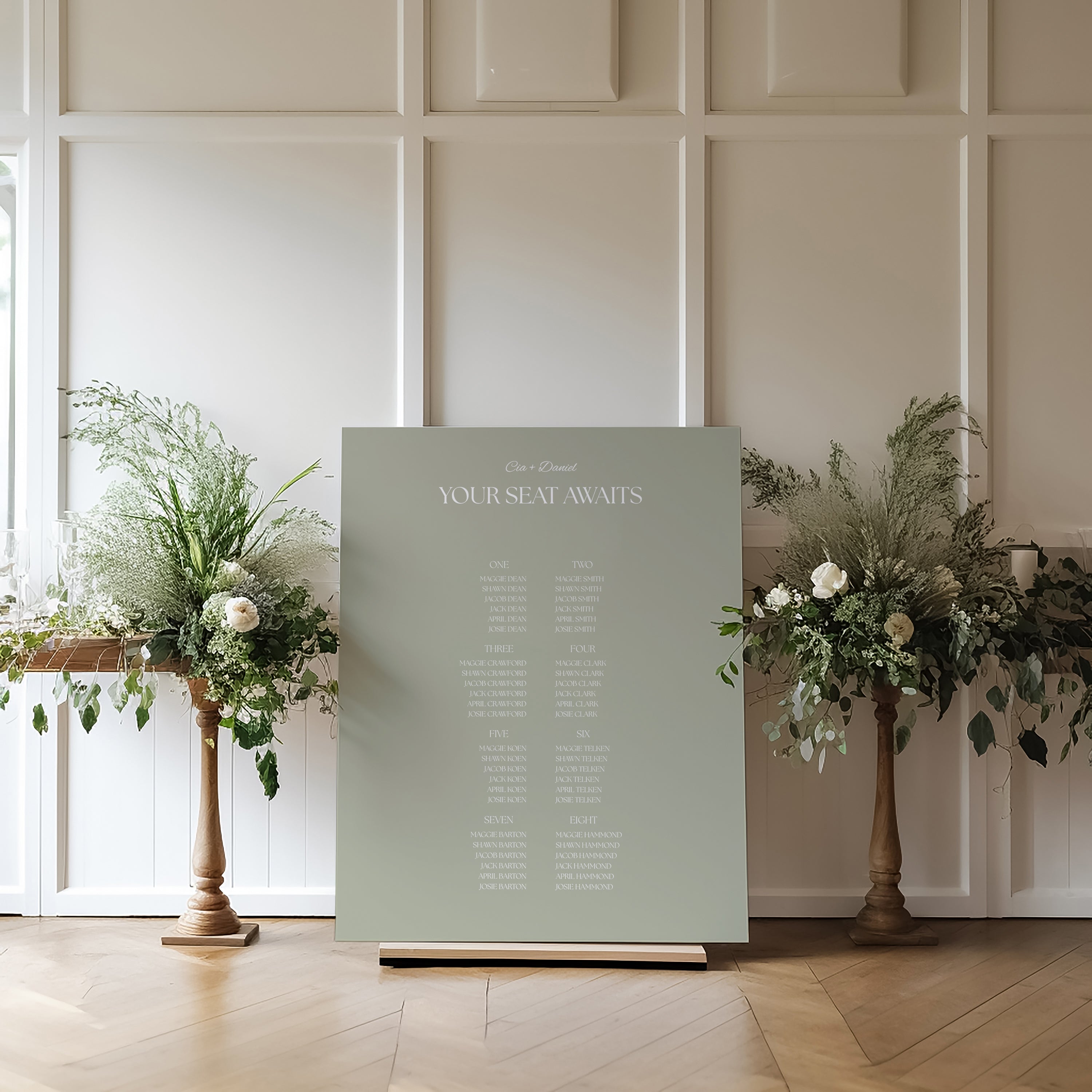 The Seasons Acrylic Seating Chart
