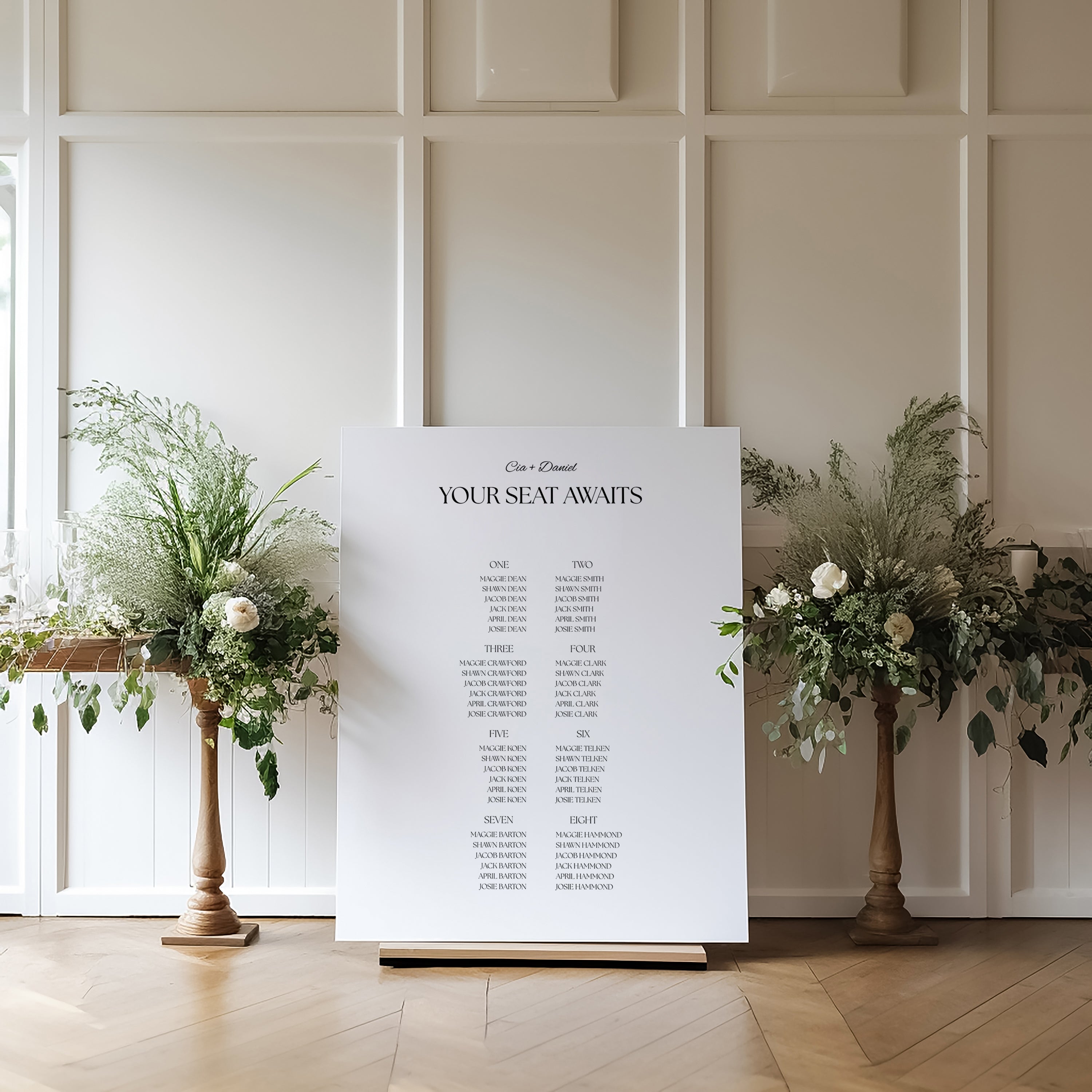 The Seasons Acrylic Seating Chart
