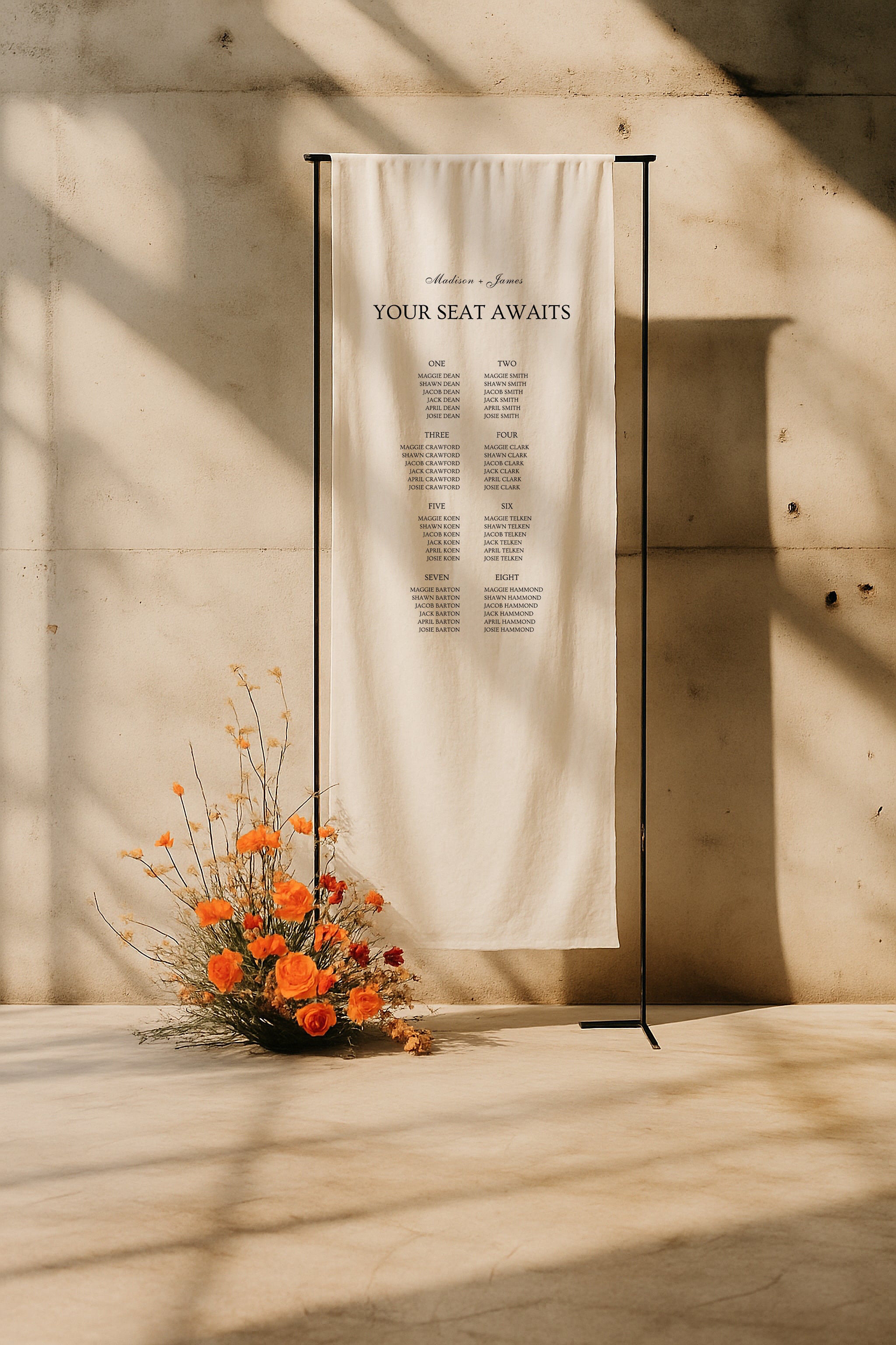 Ovo Linen Seating Chart