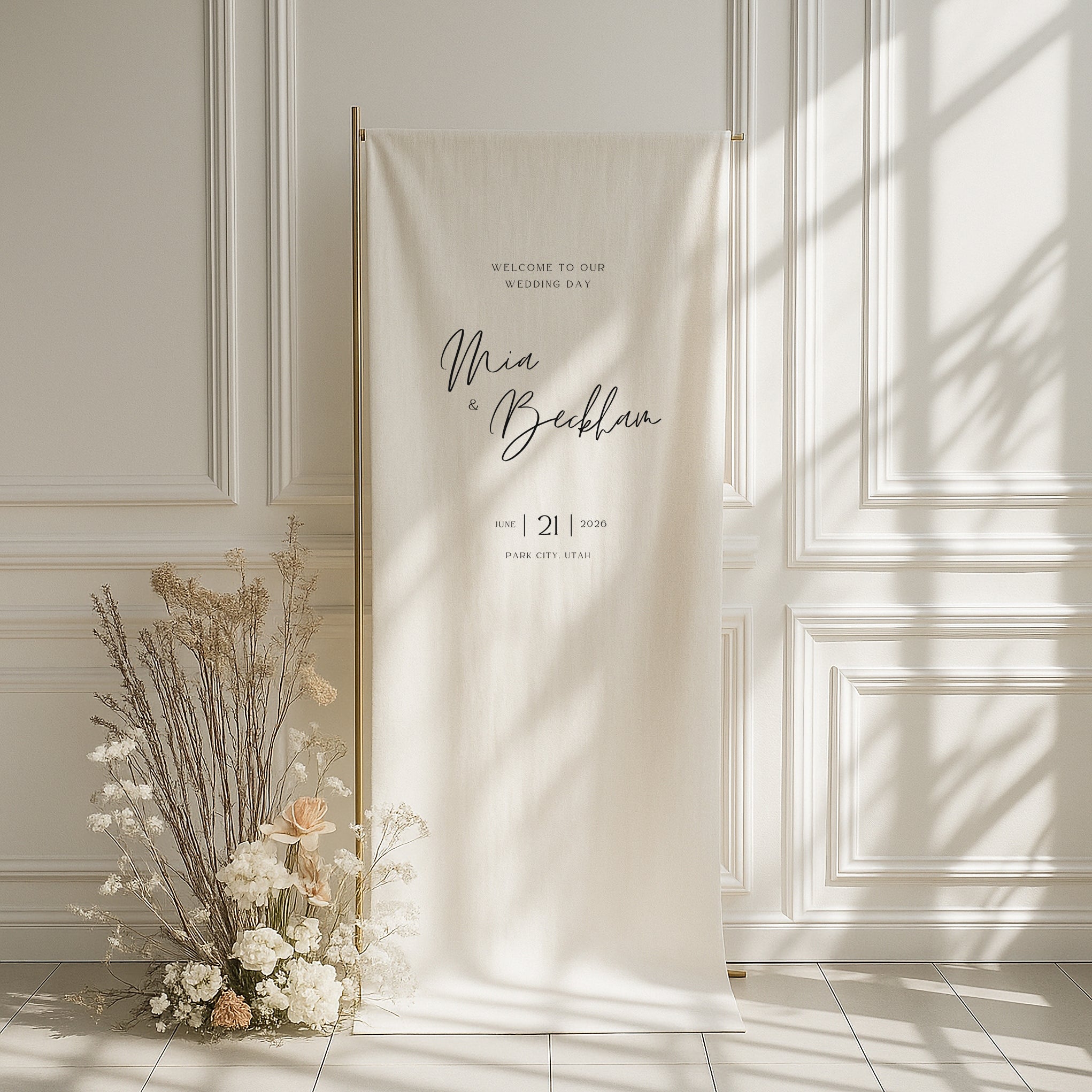 Emitha Linen Welcome Sign