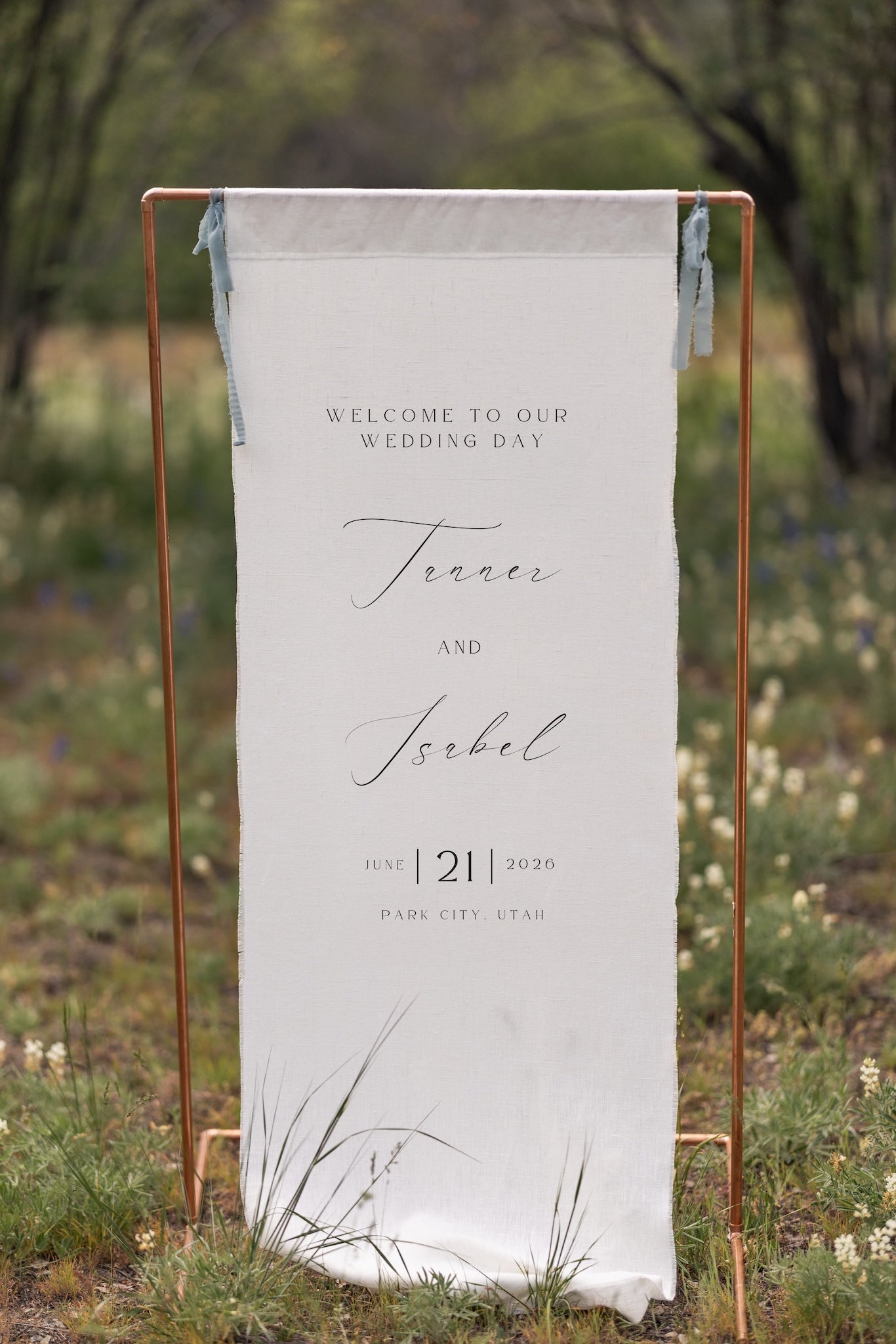 Flavinda Linen Welcome Sign