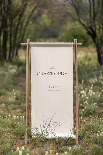 Mon Cheri Linen Welcome Sign